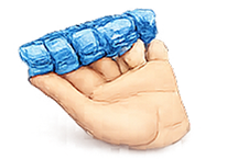 Finger roller exercise icon representing guided home therapy with minimal equipment.