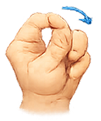 Thumb discomfort icon representing chronic hand pain and function decline.