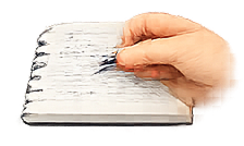 Right hand writing icon representing fine-motor professions that depend on hand function.