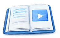 Video and notebook icon representing documenting progress between clinic visits.